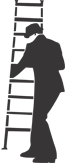 A man with a ladder stencil